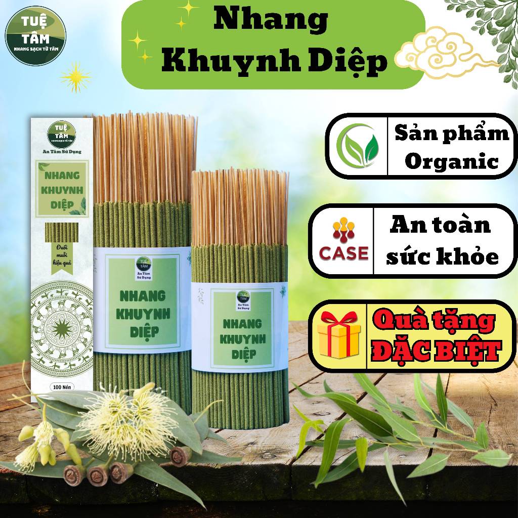Nhang Khuynh Diệp, Hỗ trợ Đuỗi Muỗi TUỆ TÂM Nhang Thơm Chuẩn Sạch Lá Khuynh Diệp 1KG