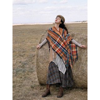 [Mẫu Mới] Khăn áo choàng boho thổ cẩm nữ thu đông Áo choàng len dạ dày poncho khoác ngoài -Mã Mới Nhất 2025