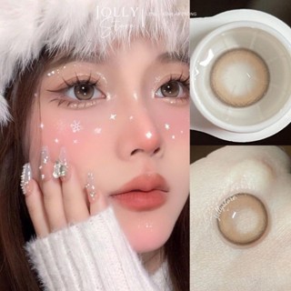  6M  Lens Kính áp tròng 681 Brown JOLLY STORE không giãn 14.0mm LUNA EYES 
