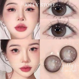   6M  LENS Kính áp tròng 397 Brown JOLLY STORE giãn vừa 14.2mm LUNA EYES 