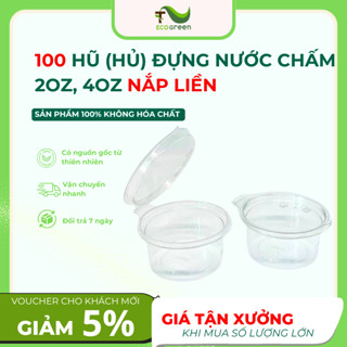 (100) Hủ sốt nhựa NẮP LIỀN, hũ đựng nước chấm/Panna Cotta, kích cỡ 2OZ, 4OZ có GIÁ SỈ - T2Ecogreen