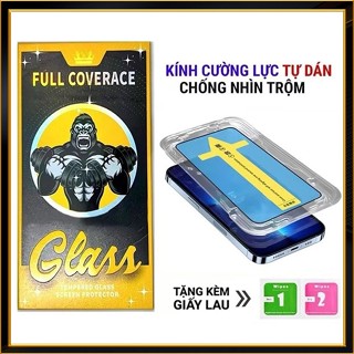 Kính cường lực Iphone Tự Dán Chống Nhìn Trộm cho Ip x xr xs max 11 12 13 14 15 16 pro max plus [Khung KK CNT]