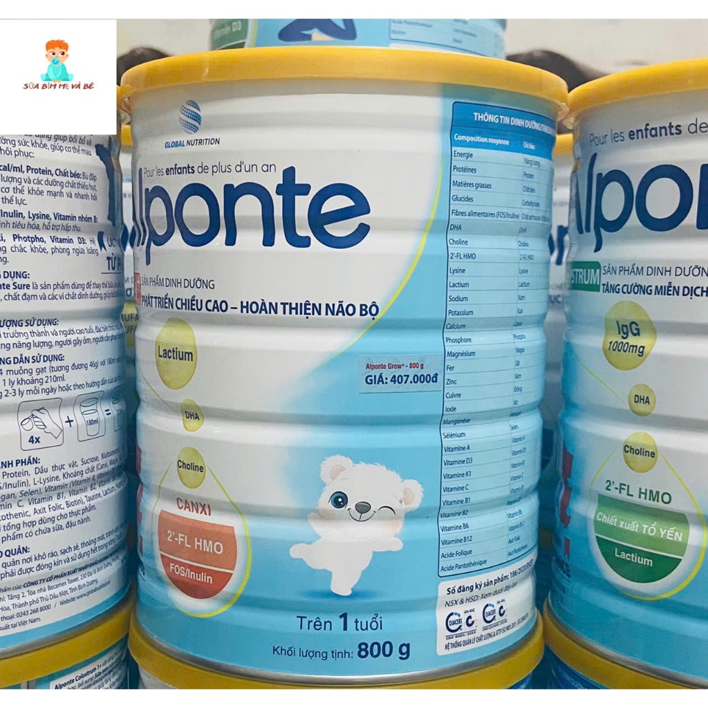 Sữa bột Alponte Grow+ 800g