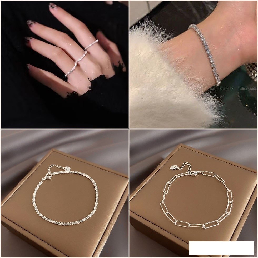 VIDEO 😍[ Hàng sẵn ][ Hỏa tốc ]😍 Vòng tay , lắc tay thời trang đơn giản lấp lánh kiểu dây thừng sang trọng JouelStore