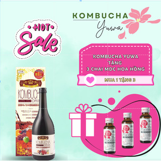   TẶNG LÚA HOA QUẢ  Kombucha Yuwa Trà Lên Men 720ml | Nước Uống Lên Men Detox Giảm Cân,Chống Lão Hóa 