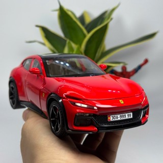 Mô hình Ferrari Purosangue tỷ lệ 1:22 bằng kim loại Full kính có đèn và âm thanh Tặng biển số VIP