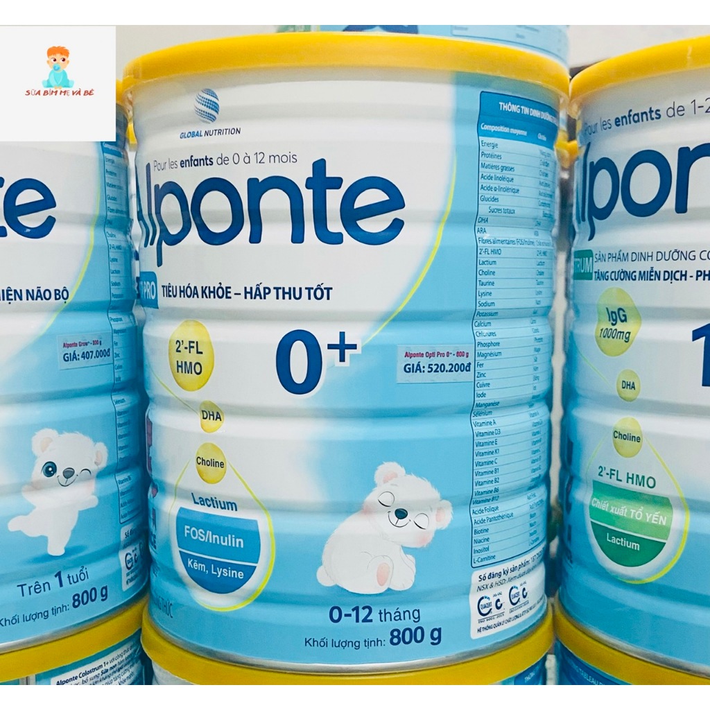 Sữa bột Alponte Optipro 0+ 800g (date mới)