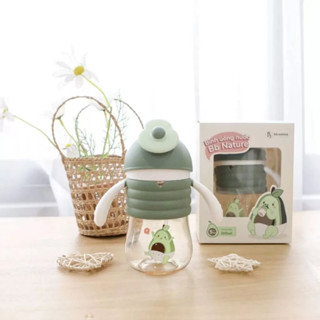 Bình tập uống nước LEON TOBÉ cho bé từ 5 tháng 300ml ống hút Silicone chống sặc chất liệu PPSU cao cấp chịu nhiệt tốt