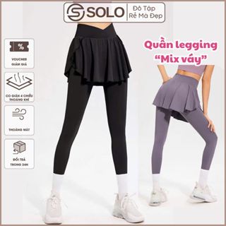Quần Váy Kèm Legging Dài Co Giãn Đồ Tập Nữ Gym Yoga Tennis Đạp xe Chống nắng SoloSportswear 2238