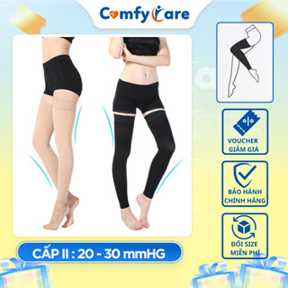 Tất Suy Giãn Tĩnh Mạch Đùi Dài Không Bàn Chân Cấp 2 - COMFYCARE - Tạo Áp Lực Hỗ Trợ Lưu Thông Máu Giảm Đau Nhức