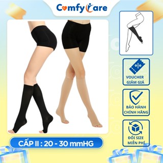 Tất Suy Giãn Tĩnh Mạch Ống Chân Loại Hở Ngón Cấp 2 - COMFYCARE - Tạo Áp Lực Hỗ Trợ Lưu Thông Máu