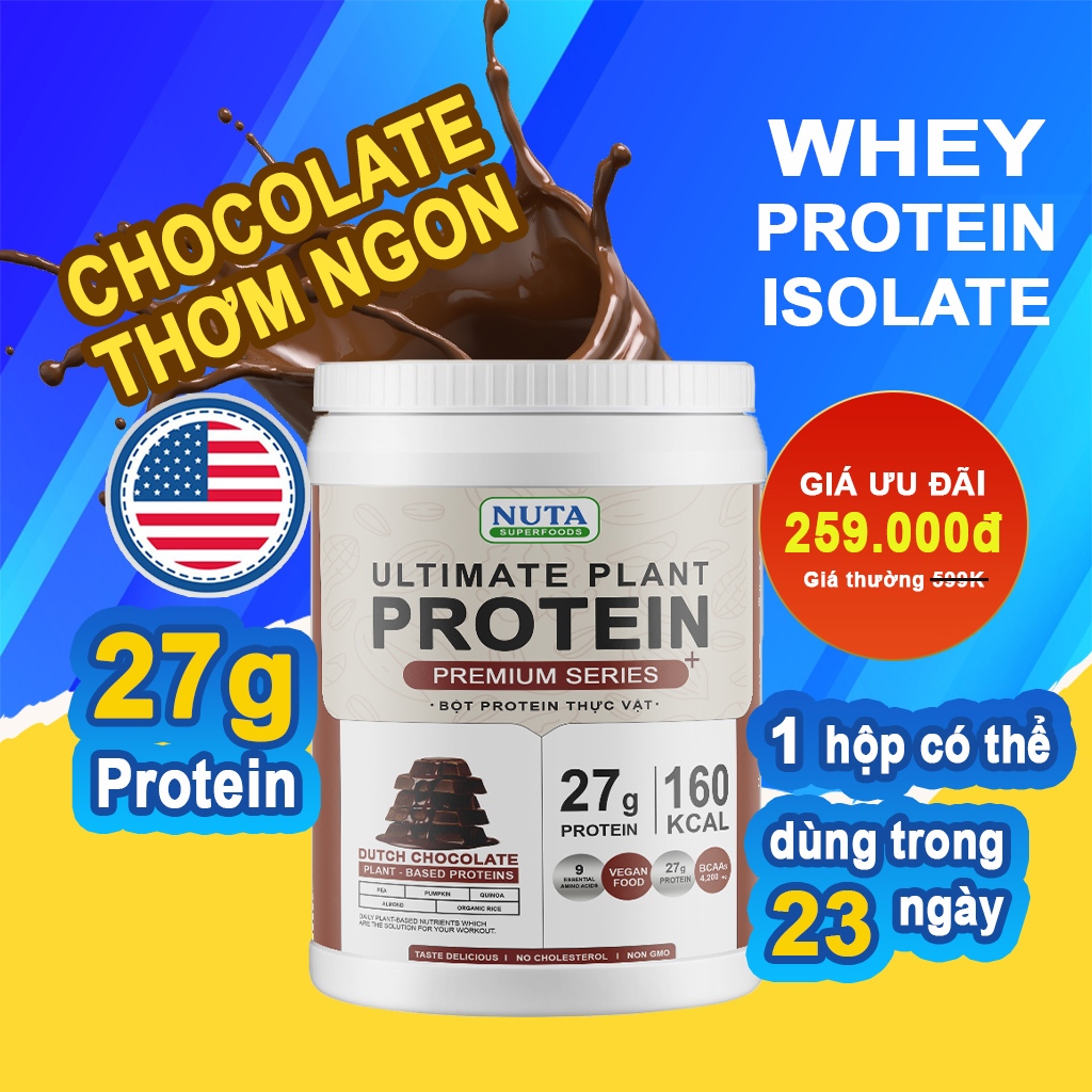 Bột Protein Thực Vật NUTA SUPERFOODS Hỗ Trợ Phát Triển Cơ Bắp 800G