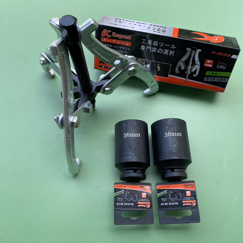 Đầu tuýp khẩu mở lồng máy giặt và Cảo mở lồng máy giặt Size 36, 38mm. Chân lỗ 1/2 gắn