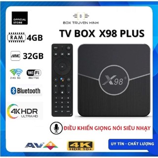 Android TV Box X98 Plus - Remote giọng nói, RAM 4GB, ROM 32GB, Android TV 11, Dual Wifi, Bluetooth