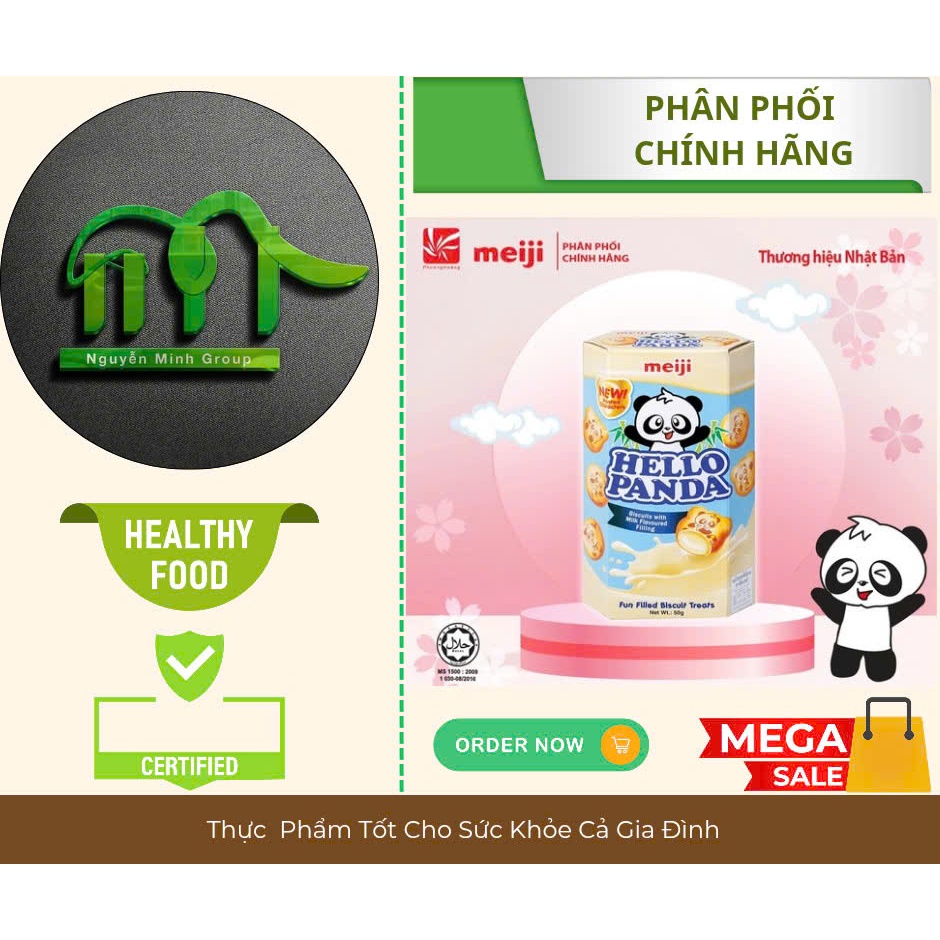 Bánh Gấu Hello Panda Meiji Vị Vani 43g