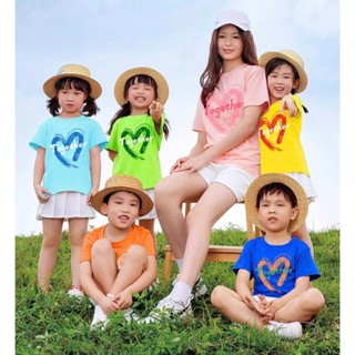 áo đôi nam nữ tình yêu 2025-áo gia đình chất cotton mịn mát đru size từ 5-100 kí