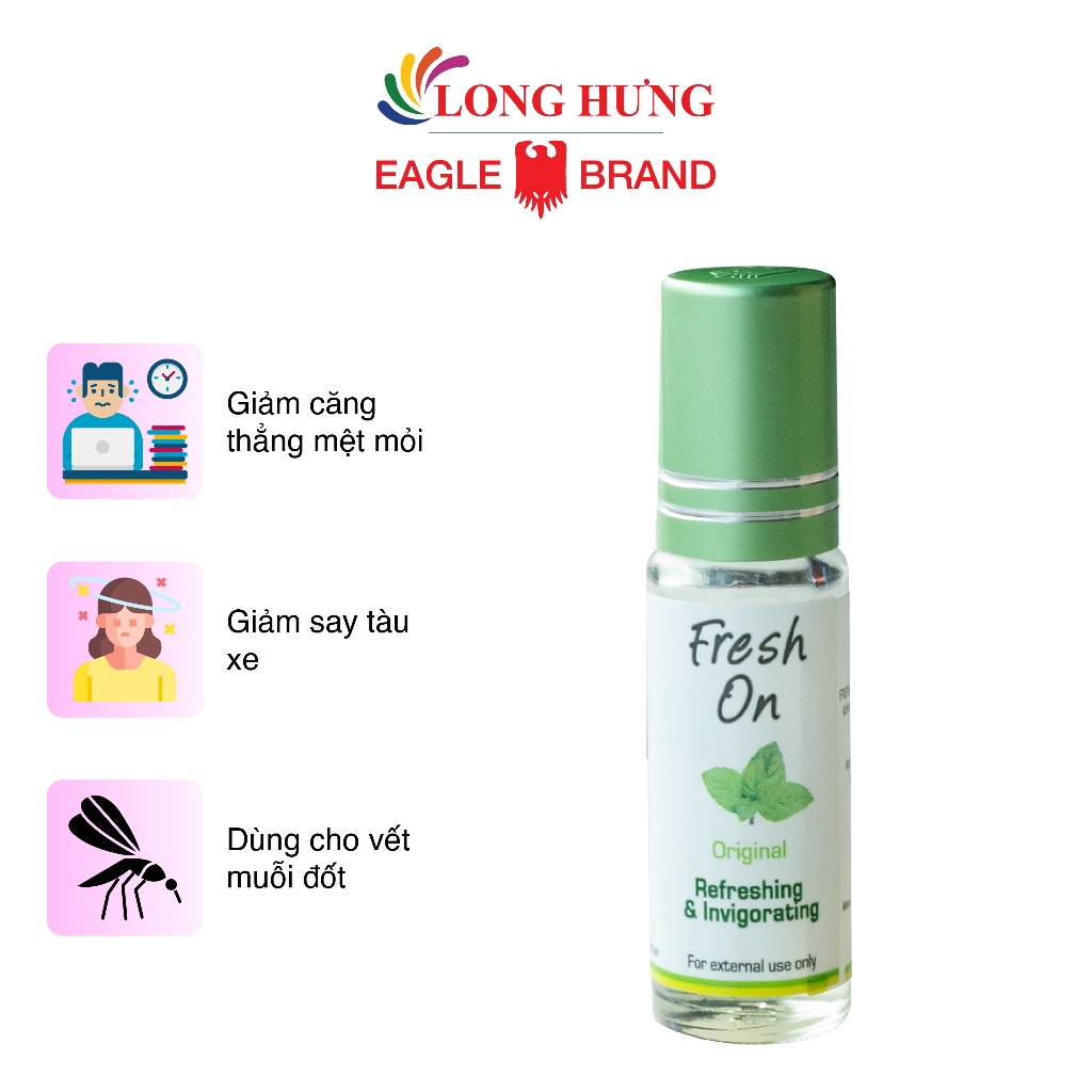 [HB GIFT] Dầu lăn giảm căng thẳng Eagle Brand Fresh On (1ml)