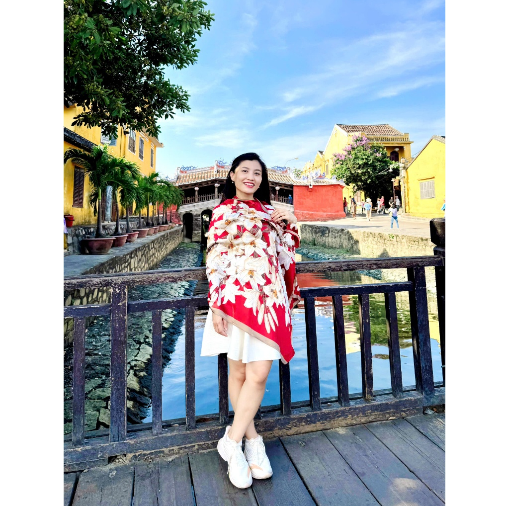 Khăn lụa dài quàng cổ chất đẹp 90x180cm THY THY STORE