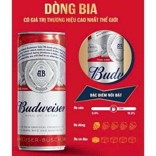 Thùng 24 Lon/15 lon Bia Budweiser (330ml/ 250ml/lon)