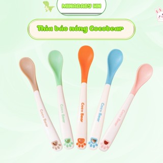 Thìa báo nóng cho bé ăn dặm nhựa cao cấp Cocobear , thìa Cocobear báo nóng cho bé ăn dặm