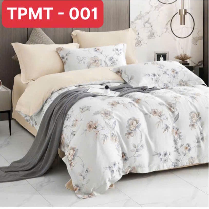 Full Bộ Ga Giường 5 Món Tencel 60s Cao Cấp - Bộ ra giường có mền Tencel cao cấp