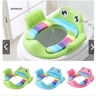  Bệ Lót Thu Nhỏ Bồn Cầu Có Tay Vịn Cho Bé hình ếch,an toàn hơn,Ghế lót toilet trẻ em-ruby..store1 