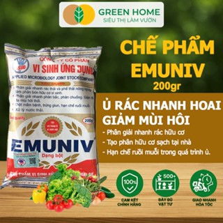 Chế Phẩm Vi Sinh EM GreenHome, Emuniv, Gói 200gr, Dùng Ủ Phân Bón Hữu Cơ, Xử Lý Rác, Phân Huỷ Nhanh