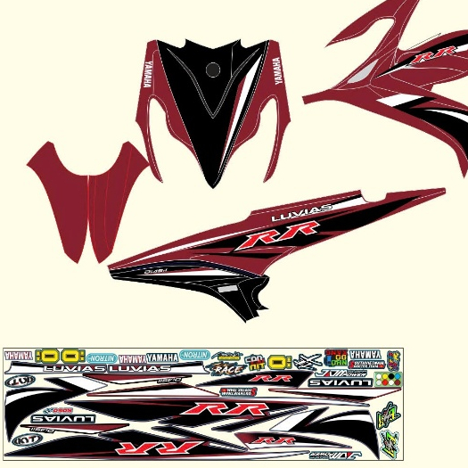 TEM RỜI LUVIAS ĐỎ ĐEN DECAL 3 LỚP