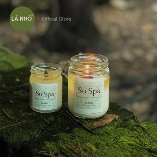 Nến thơm handmade thủ công LÁ NHỎ So Spa (Khuy Diệp + Sả Cây + Chanh + Bạc Hà)
