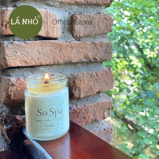Nến thơm handmade thủ công LÁ NHỎ So Spa (Khuy Diệp + Sả Cây + Chanh + Bạc Hà)
