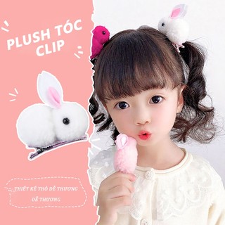 🌸 Qian99 🌸Kẹp tóc cute, kẹp tóc thỏ ngọc cho bé gái, phụ kiện kẹp tóc nữ xinh xắn, kẹp tóc thổ bông hoạt hình