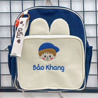   THÊU TÊN  Balo Tai Thỏ Thêu Tên Cho Bé Mầm Non Balo Đi Học Phong Cách Hàn Quốc Túi Đi Học Mẫu Giáo 