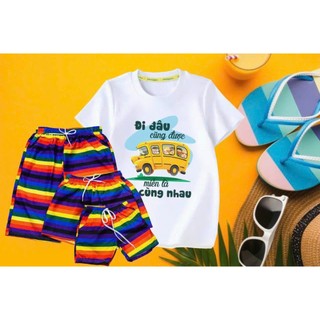 Bộ đồ đi biển gia đinh,đội nhóm chất cotton mịn mát đủ size từ 5-90kg