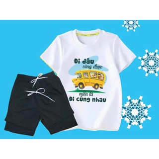 Bộ đồ đi biển gia đinh,đội nhóm chất cotton mịn mát đủ size từ 5-90kg