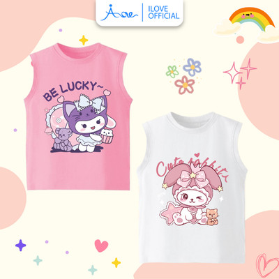[MỚI]Áo BA LỖ cho bé gái AORE, Áo in hình chú THỎ MELOLY đáng yêu chất COTTON mềm mịn, thoáng mát dành cho bé 10-32kg