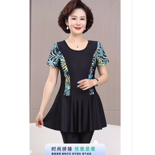 Quần đùi 5 tất -Bồ đồ bơi nữ kiểu  mới cao cấp  cho mẹ trung niên một mảnh che bụng bảo thủ ,đồ bơi thể thao thon gọn