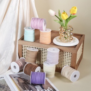 Cuộn dây da nhung 2.7mm-100 yards-91m, dây da lộn, màu xanh, đỏ tím, vàng, nâu, cốm, xanh đen, đen