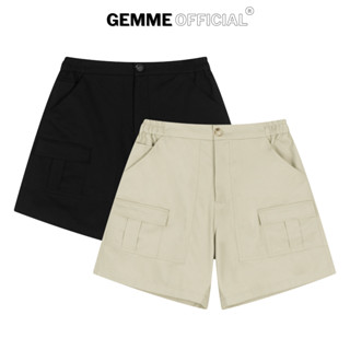 Quần short kaki túi hộp trước big size trên gối GEMME MEN, thể thao, năng động, big size 55kg - 150kg