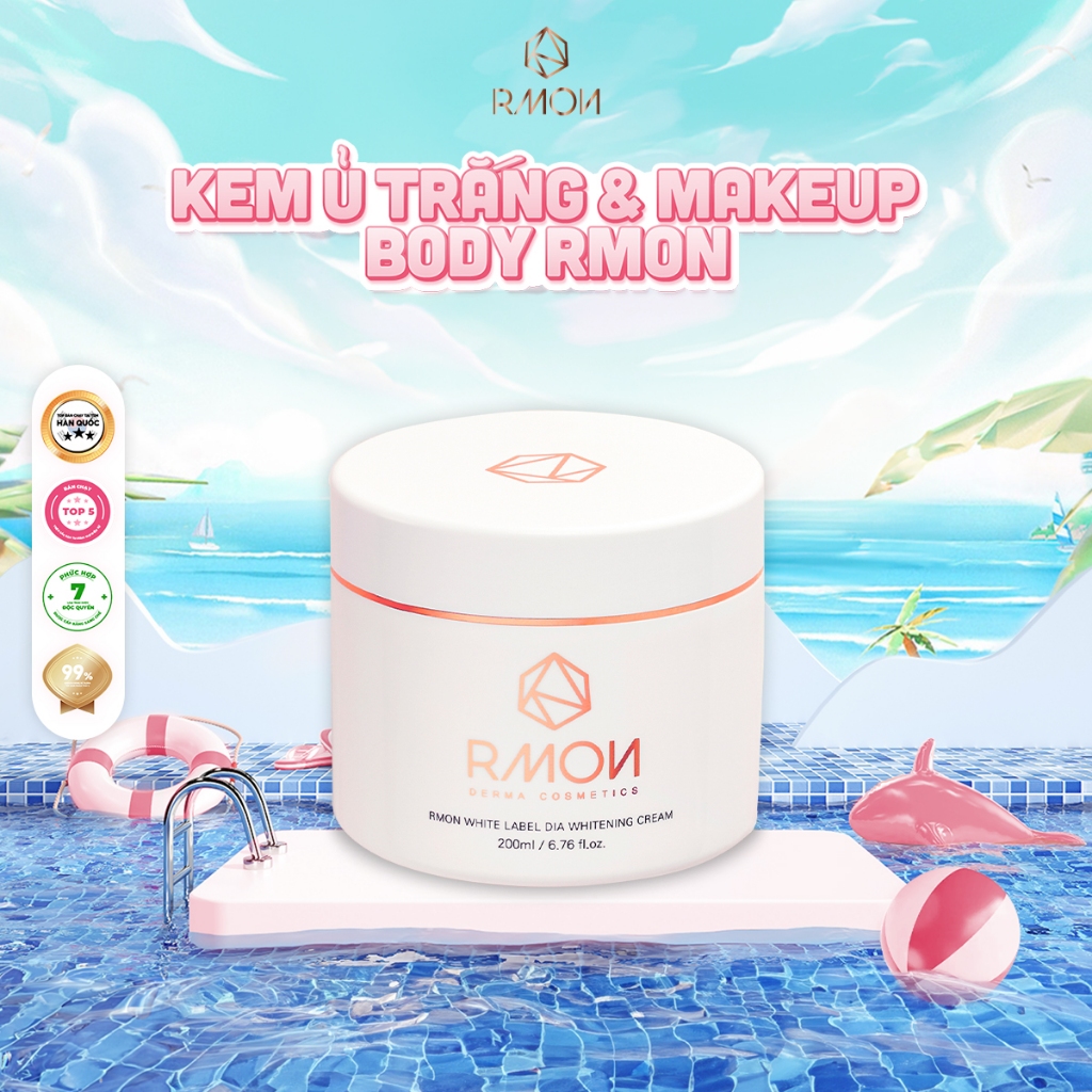 Kem Giúp Ủ Trắng và Make-Up Da Body RMON White Label Dia Whitening Cream 200ml [B11]