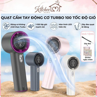 (Tặng quà + Bảo hành) Quạt cầm tay mini tích điện 4000 mAh, tốc độ cao 100 vòng/phút, thời gian sử dụng đến 6 tiếng