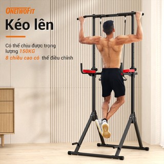 OneTwoFit máy kéo xà đa năng máy tập thể dục có thể điều chỉnh độ cao 8 vị trí thiết bị tập thể dục tháp xà đơn đôi máy