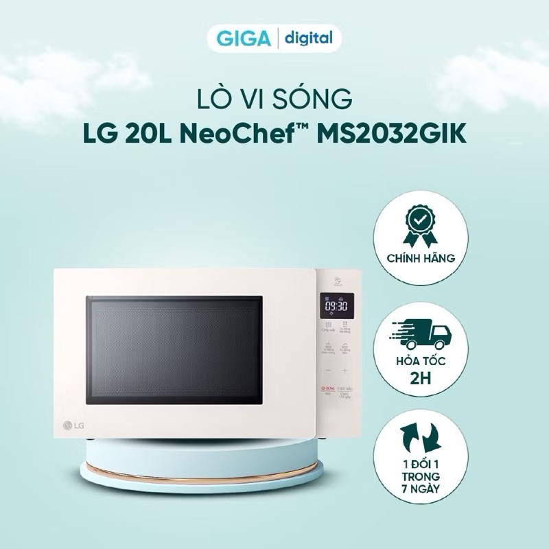 Lò Vi Sóng LG 20L NeoChef™ MS2032GIK - Điều khiển cảm ứng - Có khóa trẻ em