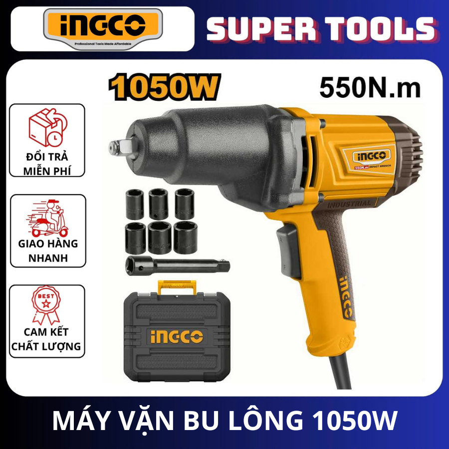 INGCO Máy vặn bu lông 1050W 550Nm IW10508