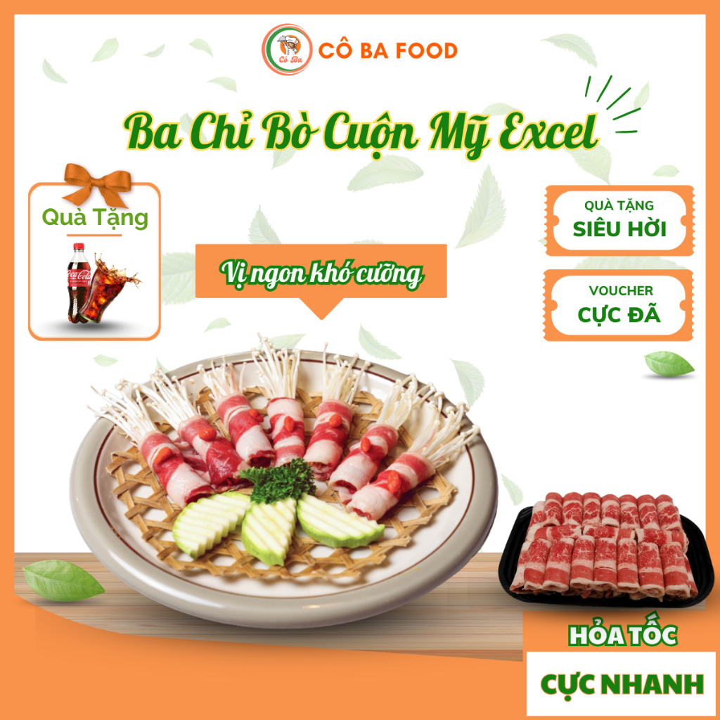 [ Siêu Tốc 1H ] Ba Chỉ Bò Cuộn Nhập Khẩu- Bò Mỹ Excel Siêu Ngon 500G