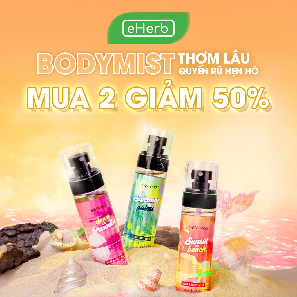[MUA 2 GIẢM 50%] Bodymist cho nam nữ, xịt thơm toàn thân lưu hương 6 giờ BODYMISS 105ml