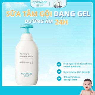  Sữa Tắm Gội Cho Bé Dưỡng Ẩm Sâu Không Khô Da GOONGBE Pri-mmune Shampoo & Bath 350ml 