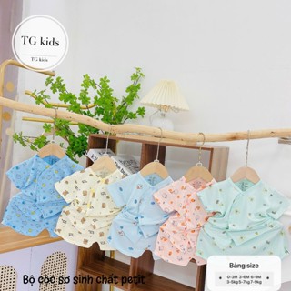 (MS309)Bộ cộc tay peptit thun lạnh khuy lệch in hình toàn thân siêu mềm mát mặc hè cho bé