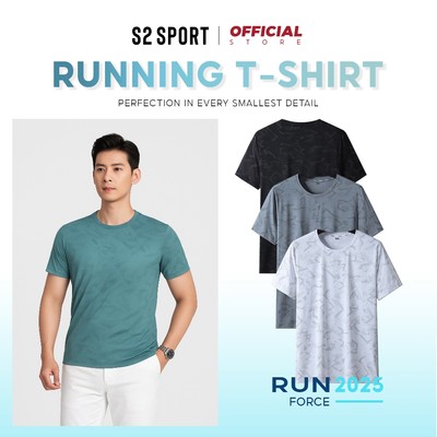Áo tshirt nam cổ tròn S2 SPORT thun thể thao cao cấp mặc hè vải EXCOOL siêu mát, co giãn - STS12