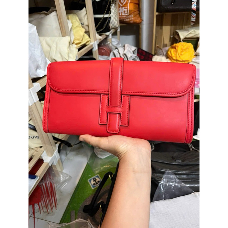 Túi ví clutch da thật khâu tay/HM 26cm