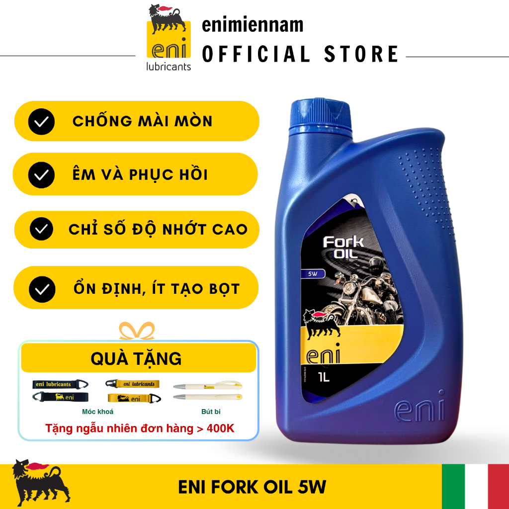 (Nhập khẩu Ý) Dầu phuộc Eni Fork oil 5W, tem 3 lớp